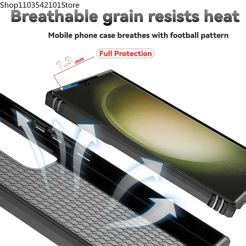 Ring Stand Rotating Slide Camera Lens Military Grade Armor Case For Samsung Galaxy S24 S23 S22 S21 FE S20 Note 20 Ultra M53 M33 - Image 4