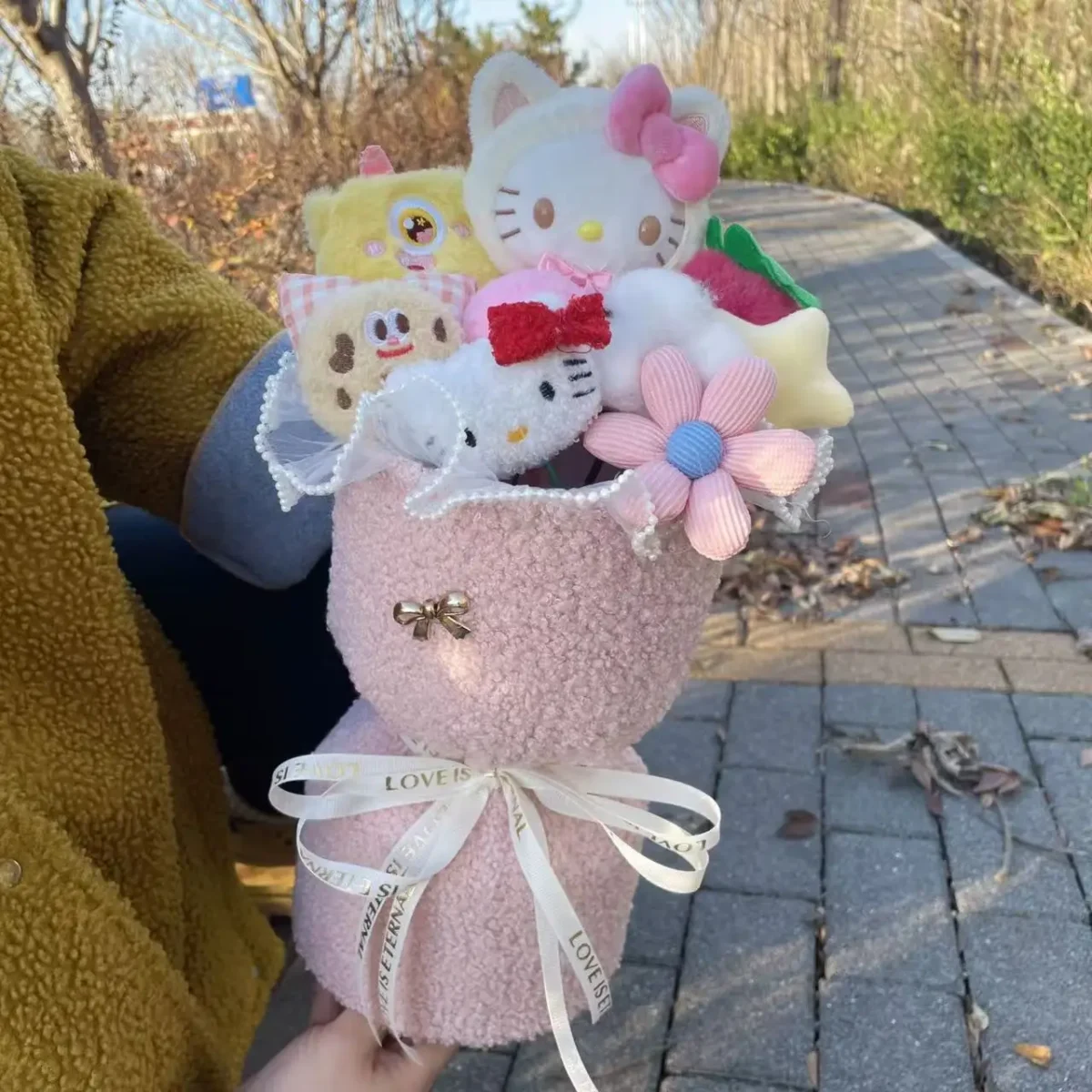 Kawaii Hello Kitty Cat Dolls With Artificial Flowers Creative Sanrio Bouquet Christmas Valentine Birthday Graduation Gifts - Image 6