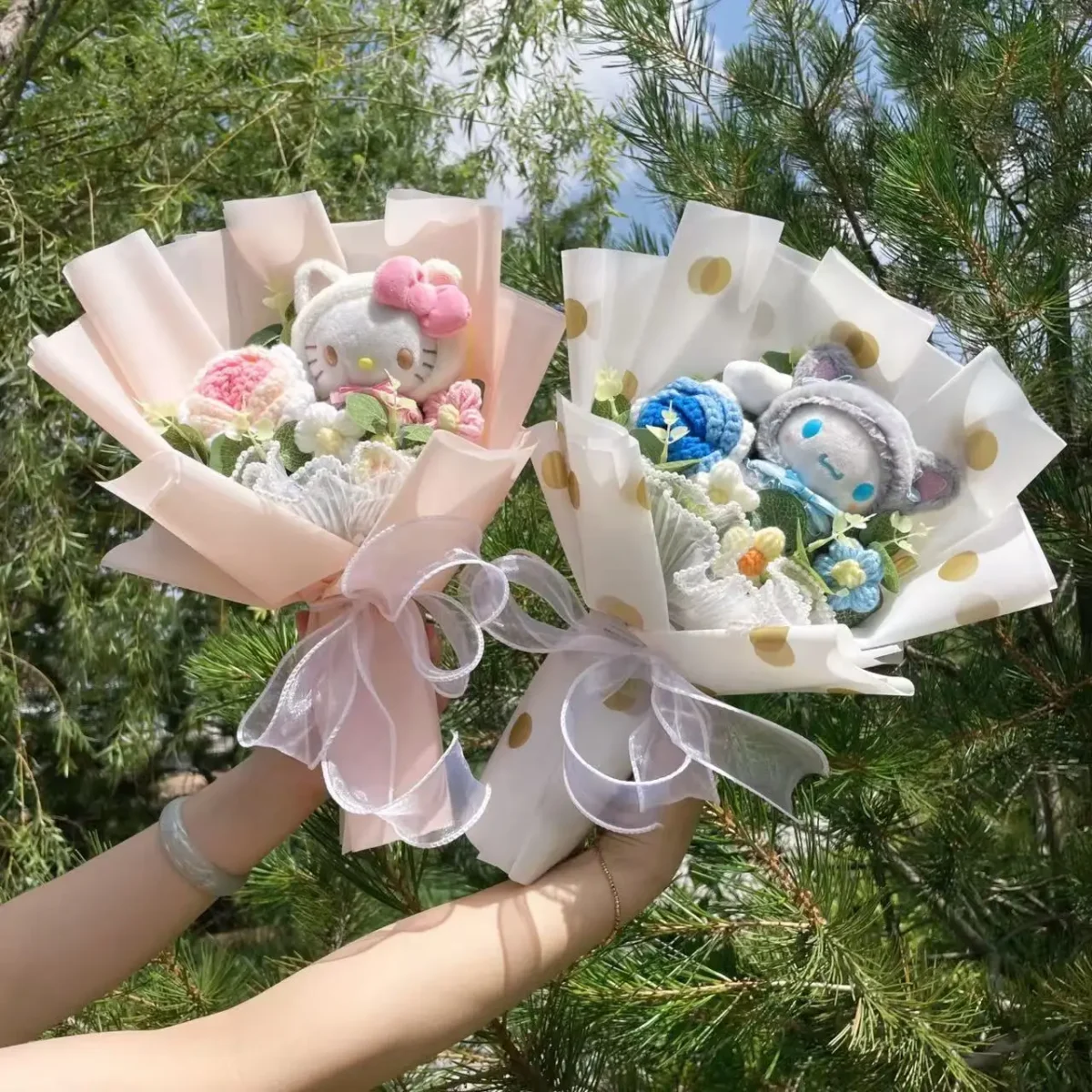 Cartoon My Melody Kuromi Cinnamoroll Kt Cat Plush Doll Creative Flower Bouquet Valentine Christmas Graduation Birthday Gift - Image 5