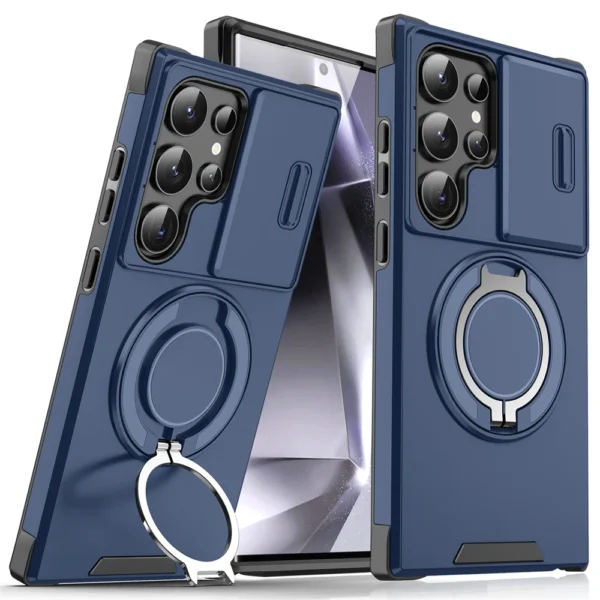 Slide Camera Protection Magnetic Stand Phone Case for Samsung S25 S24 S23 Plus S21 S22 Ultra S20 FE A54 A15 A14 A05 A05S Cover