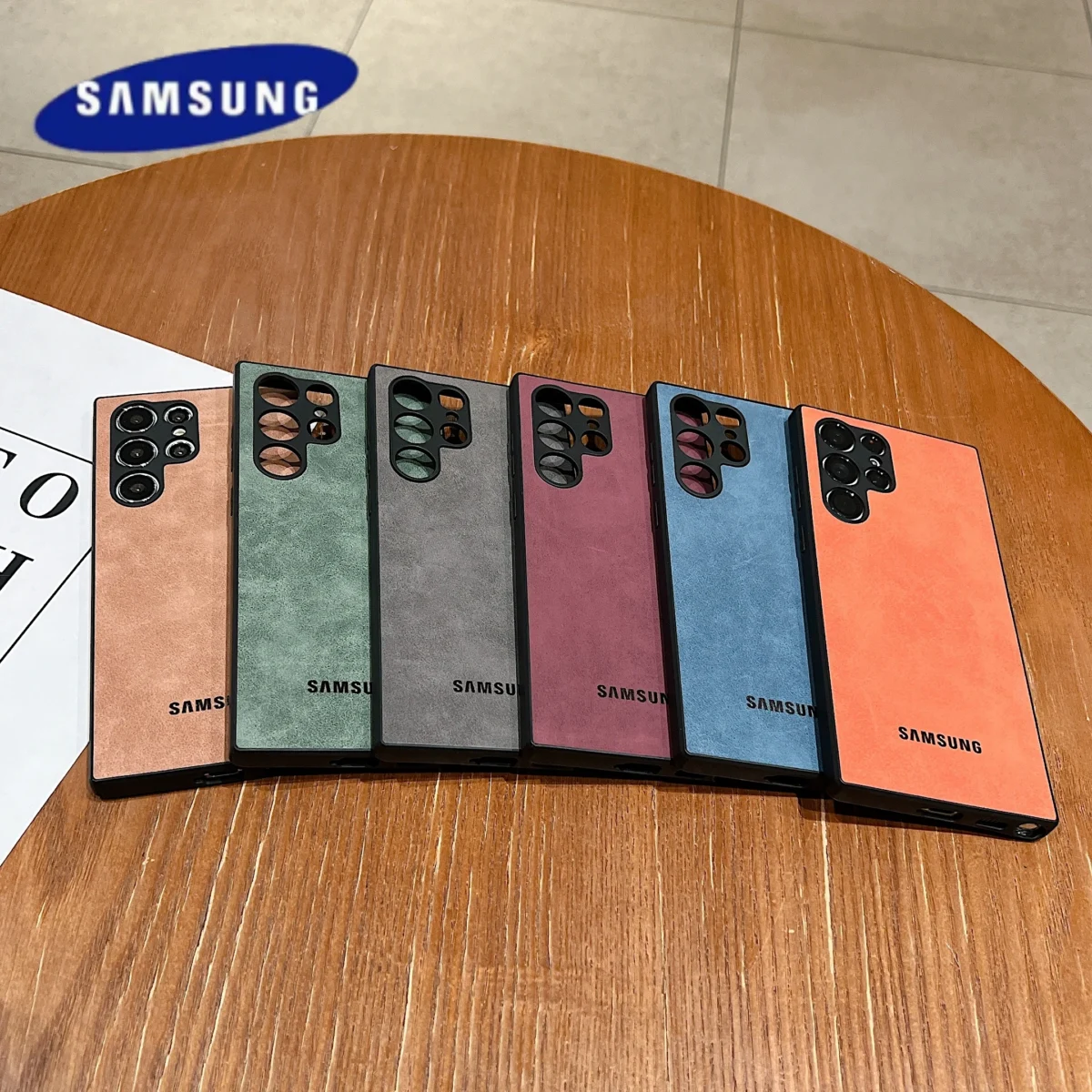 Full Lens Protector Case Samsung Galaxy S25 S24 S23 FE S22 S21 Ultra Plus Sheepskin Leather Back Cover Soft Lambskin Shockproof - Image 4