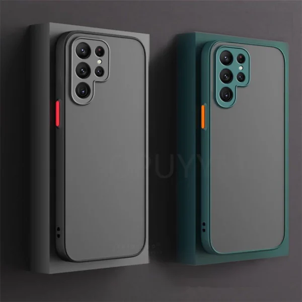 Matte Phone Case For Samsung Galaxy S23 S22 S21 S20 Ultra Plus A52 A52S A53 A54 A72 A13 A71 A32 5G Shockproof Bumper Hard Caver