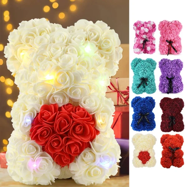 1pc 25m Artificial Flower Eternal Rose Teddy Bear for Mom Mother's Day Birthday Valentine's Day Anniversary Gifts & Decorations