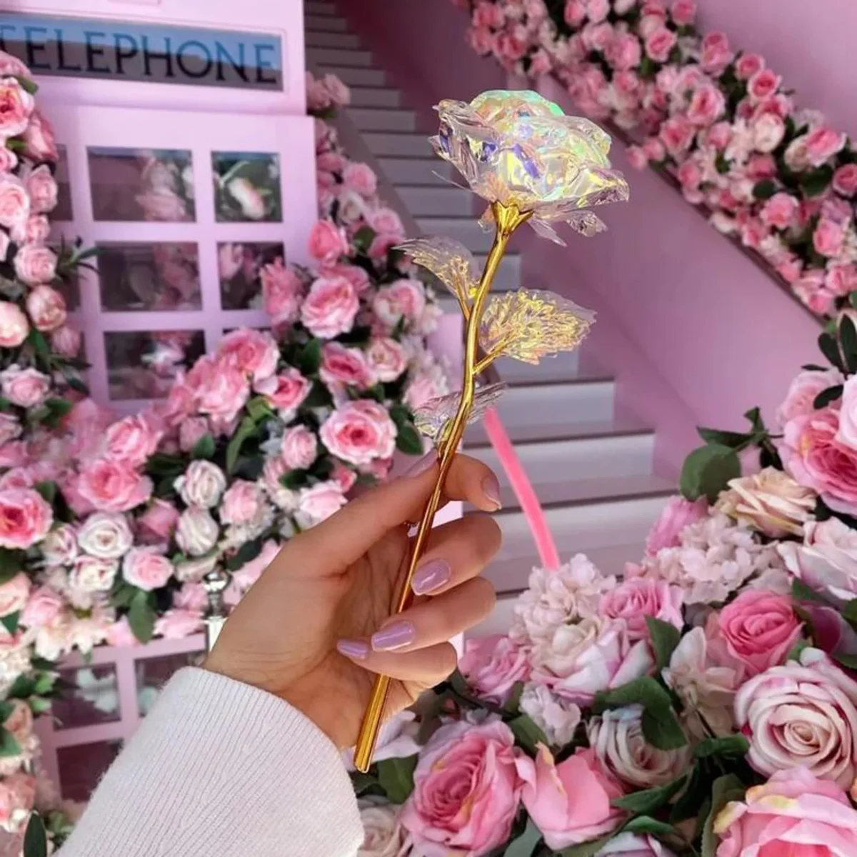Valentine's Day Creative Gift 24K Foil Plated Rose Gold Rose Lasts Forever Love Wedding Decor Lover Roses Creative Gift 5-50PCS - Image 5