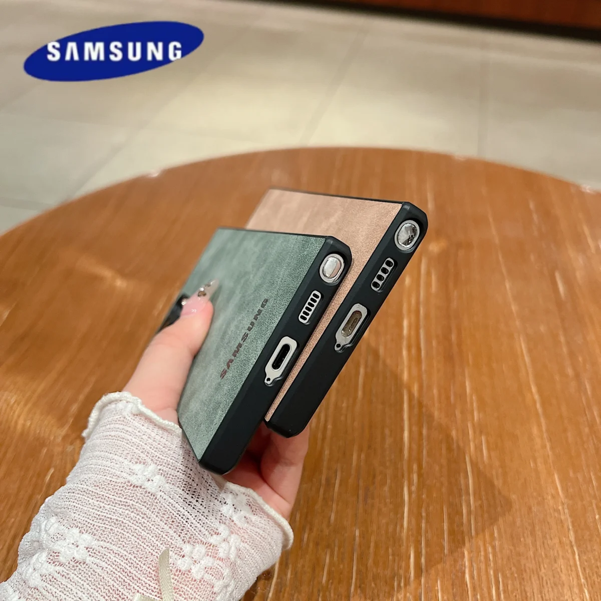 Full Lens Protector Case Samsung Galaxy S25 S24 S23 FE S22 S21 Ultra Plus Sheepskin Leather Back Cover Soft Lambskin Shockproof - Image 3